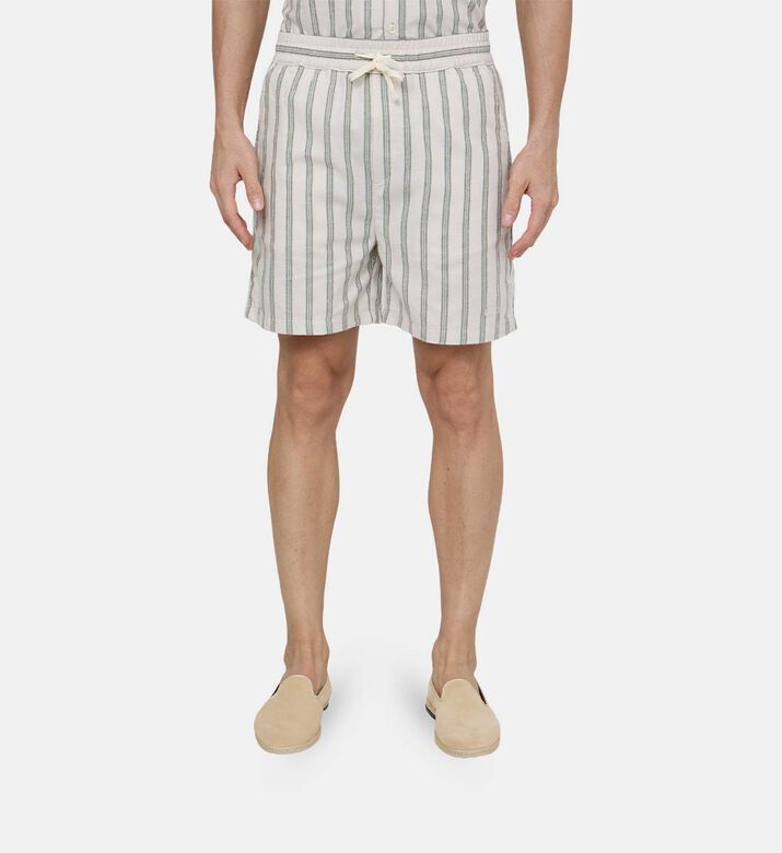 Linen Striped Shorts