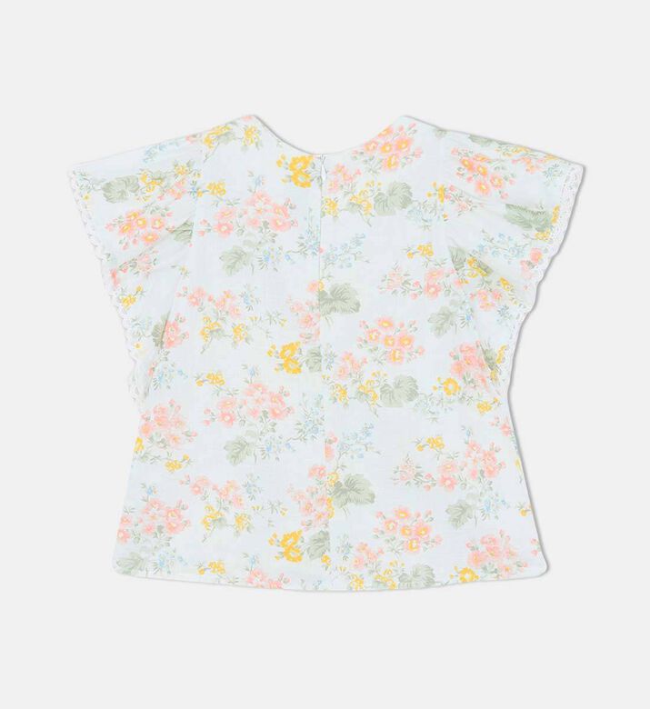 All-over Floral-print Short-sleeve Blouse