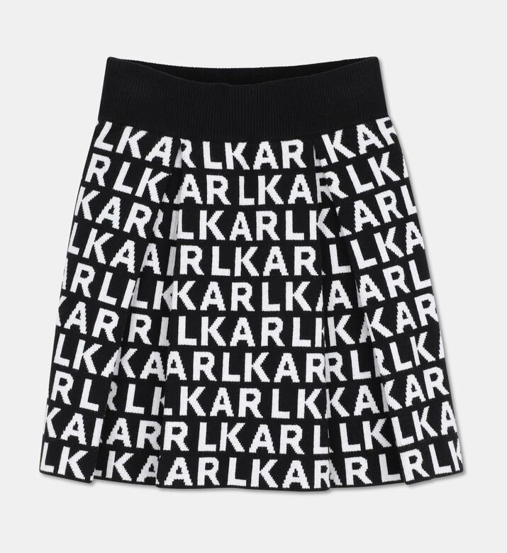 Karl Lagerfeld Logo Intarsia Knit Pleated Skirt, Packshot View