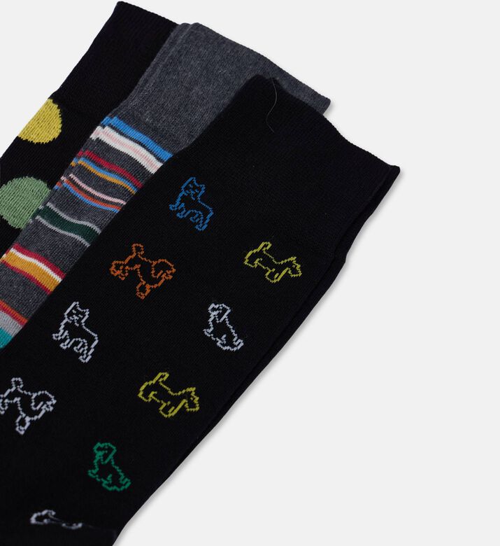 Paul Smith Multi-colored Stripe Band 3-piece Socks Pack, Packshot View