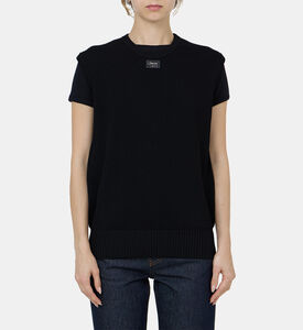 كنزة منسوجة مزين برقعة لوغو أمامية