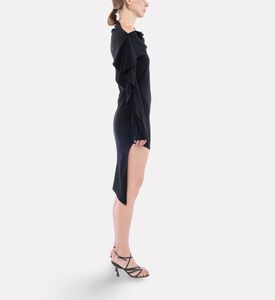 Nensi Dojaka Asymmetric Long-sleeve Mini Dress, Model View