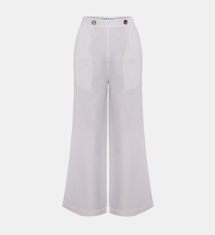 Linen Side Button Pants