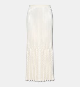 Blue For Burgundy Zigzag Straight-cut Pleated Maxi Skirt, Packshot View