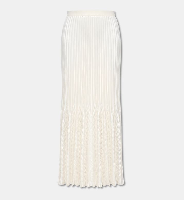 Blue For Burgundy Zigzag Straight-cut Pleated Maxi Skirt, Packshot View