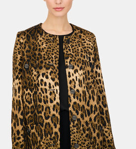 جاكيت بصف أزرار بطبعة حيوانات