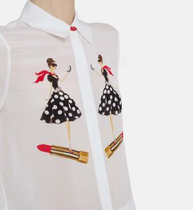 قميص ويلا حريري بصف أزرار