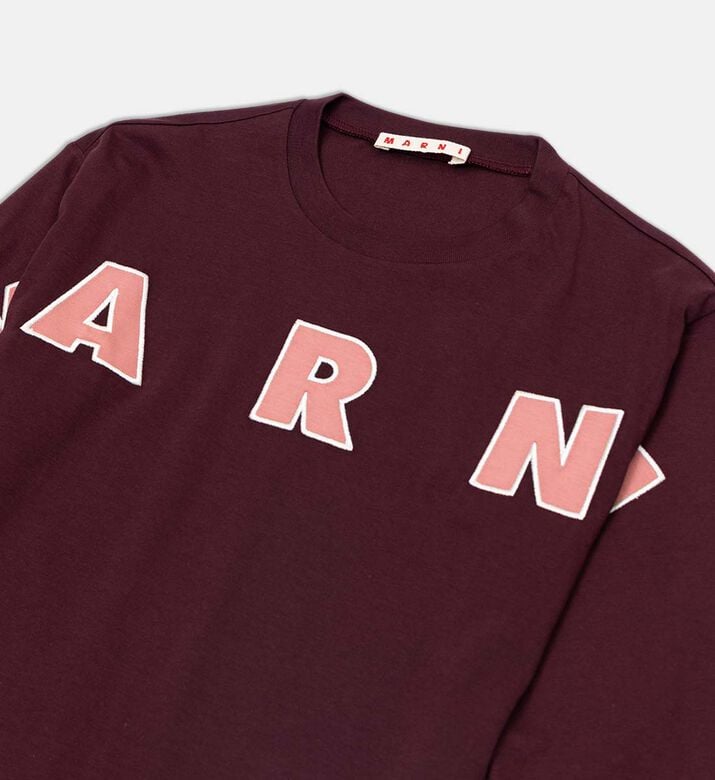Marni Embroidered Logo Long-sleeve Top, Red, 8y, Packshot View Marni Embroidered Logo Long-sleeve Top, Red, 8y, Packshot View