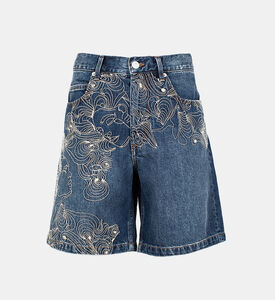 شورت جينز جيرل مطرز