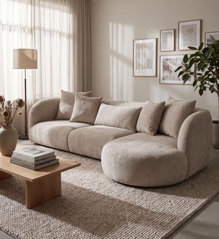 Vilmers Pebble 3-seater Rounded Arm Sofa, Packshot View