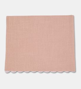 Home Deco and More Adelina Scalloped Design Table Runner, Pink, Packshot View