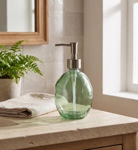 Andrea House Diamond Glass Soap Dish, Green, Model View