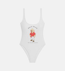 Cloth Polo Bear Scoop-neck One-piece Swimsuit