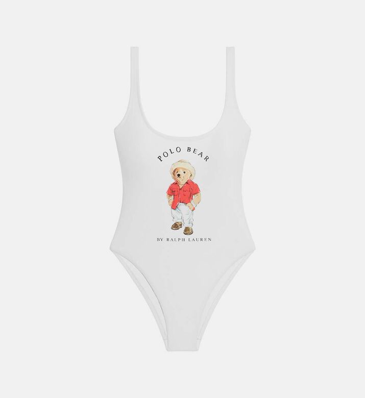 Cloth Polo Bear Scoop-neck One-piece Swimsuit