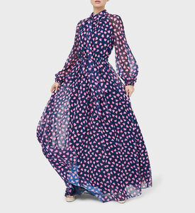 Tulle Heart-print Maxi Dress