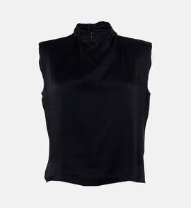 Forte-Forte Front Drape Sleeveless High-neck Top, Packshot View