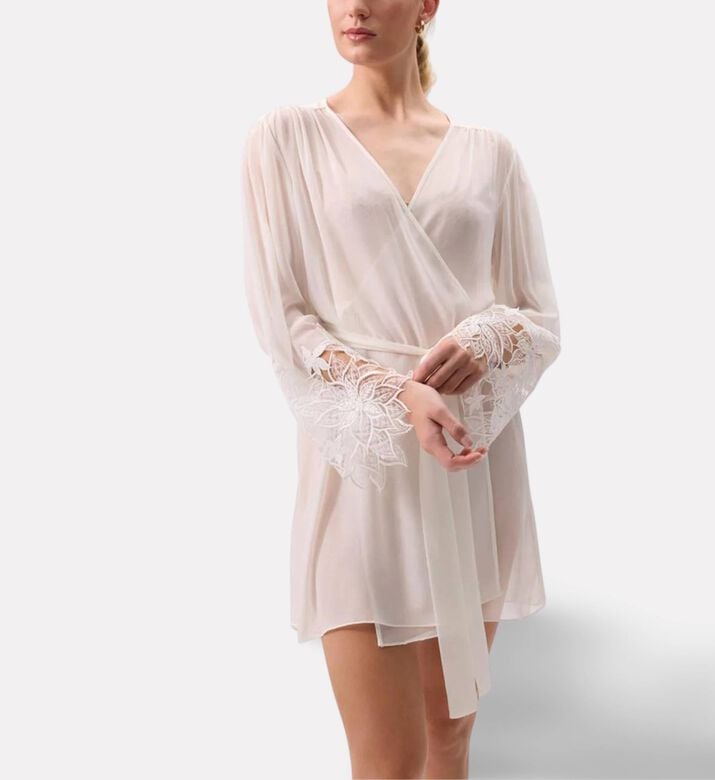 Rya Delight Floral-embroidery Chemise, Model View