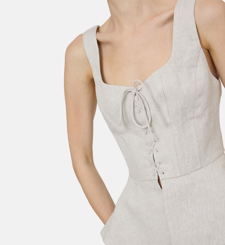 Teresa Linen Wide-leg Pants