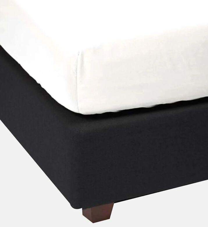 Home Deco and More Cotton Satin Bed Fitted Sheet, White, 120x200-cm, Packshot View