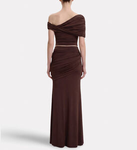 JW PEI Ruched Twist Off-shoulder Top, Model View