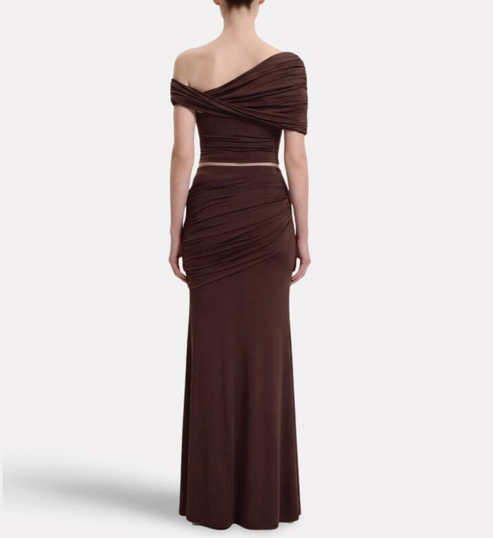 JW PEI Ruched Twist Off-shoulder Top, Model View
