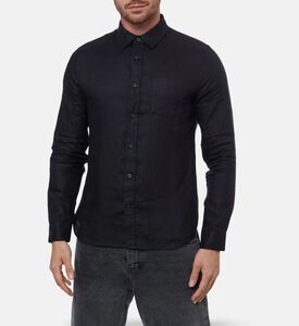 Vince Button-down Long-sleeve Shirt, Black, S, Model View
