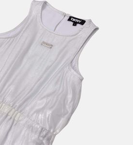 فستان قصير كريب إنسيابي واسع