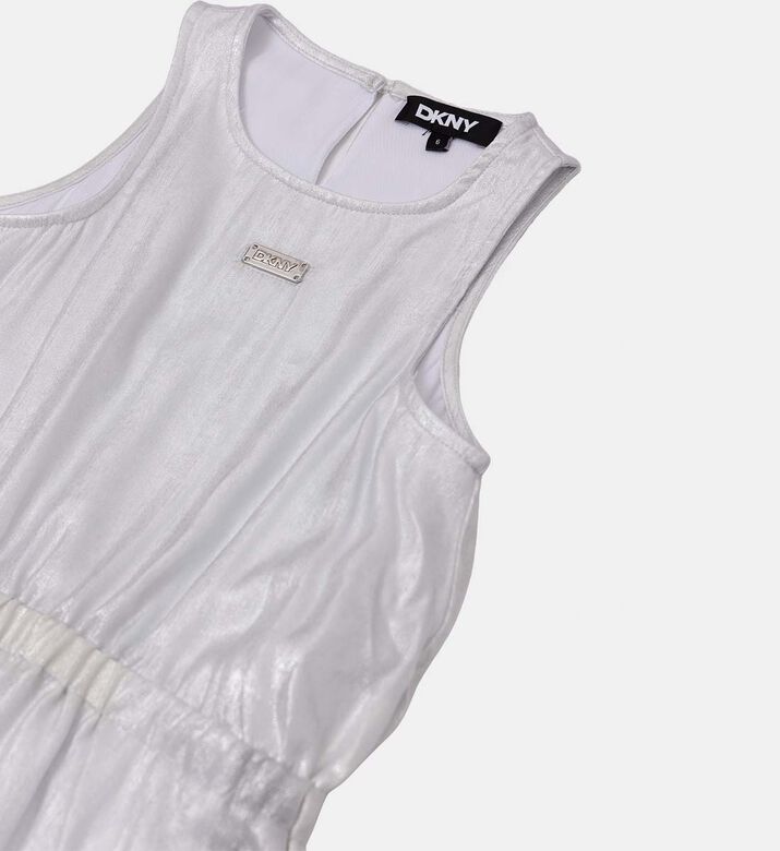 فستان قصير كريب إنسيابي واسع