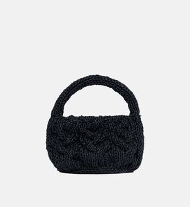 حقيبة جلد محبوك بحبل كابل