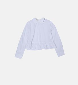 Girl Ruffled-hem Cotton Top