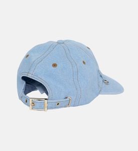Embroidered Logo Faded Denim Baseball Cap Embroidered Logo Faded Denim Baseball Cap
