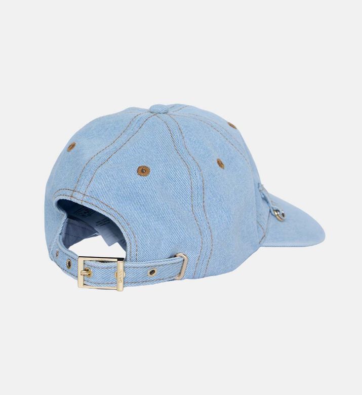 Embroidered Logo Faded Denim Baseball Cap Embroidered Logo Faded Denim Baseball Cap