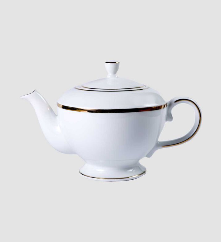 Home Deco and More Gold-rimmed Porcelain Tea Pot, Packshot View