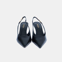 Leather Low Heel Pumps