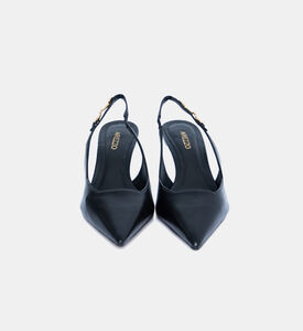 حذاء جلد بكعب منخفض