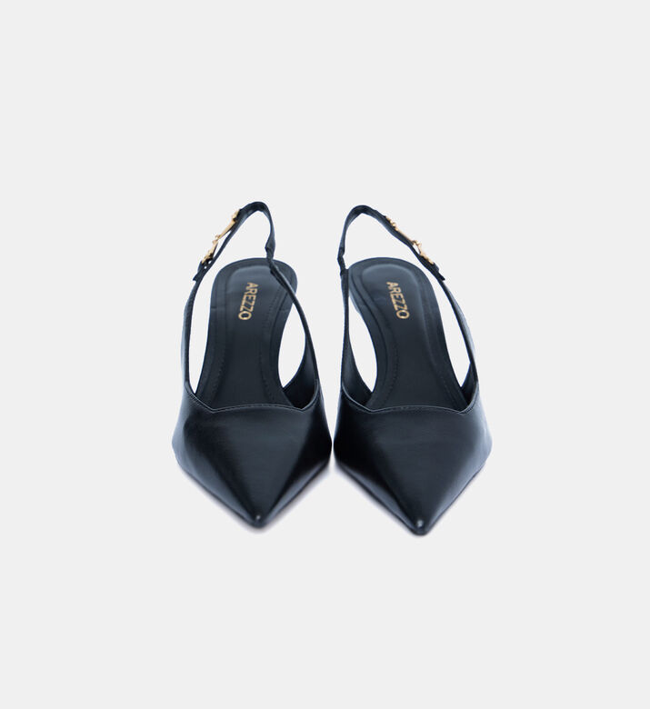 Leather Low Heel Pumps