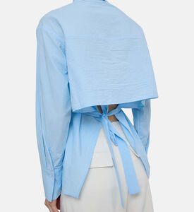 Cotton Open-back Maxi Ruffle Shirt