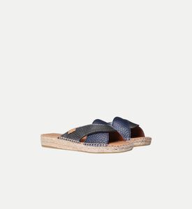Jess Metallic Leather Flat Espadrille