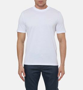 تيشيرت بياقة مستديرة قطن بتطريز شعار