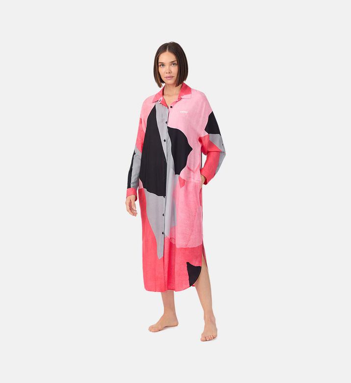 قميص نوم بطبعة هندسية بتصميم تجريدي