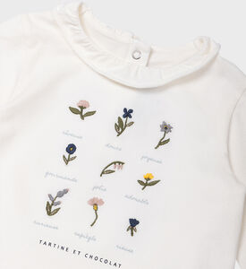 بلوزة بيبي جاردين ضيفر من القطن بنقشة الزهور