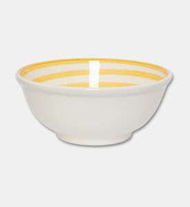 Easy Life Hand-painted Round Ceramic Bowl, Yellow, Packshot View