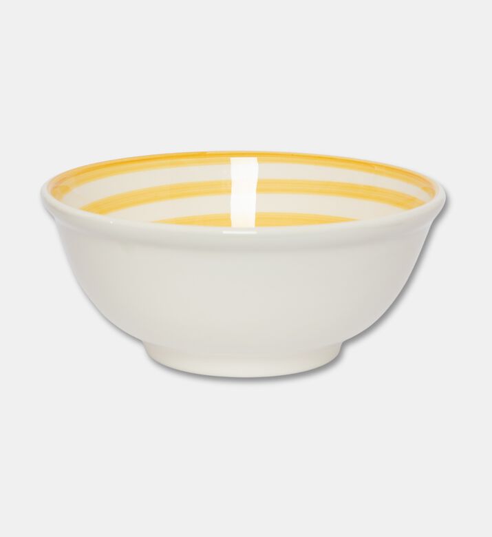 Easy Life Hand-painted Round Ceramic Bowl, Yellow, Packshot View