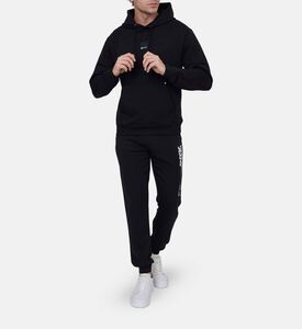 سترة طويلة الأكمام بطباعة غرافيكية على الظهر