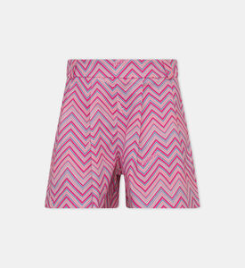 شورت منسوج بنقشة متعرجة للبنات الصغيرات