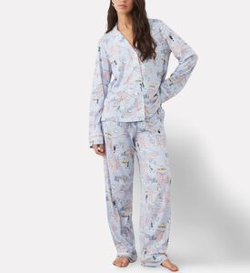 DKNY Printed Long-sleeve Pajama Set, Model View