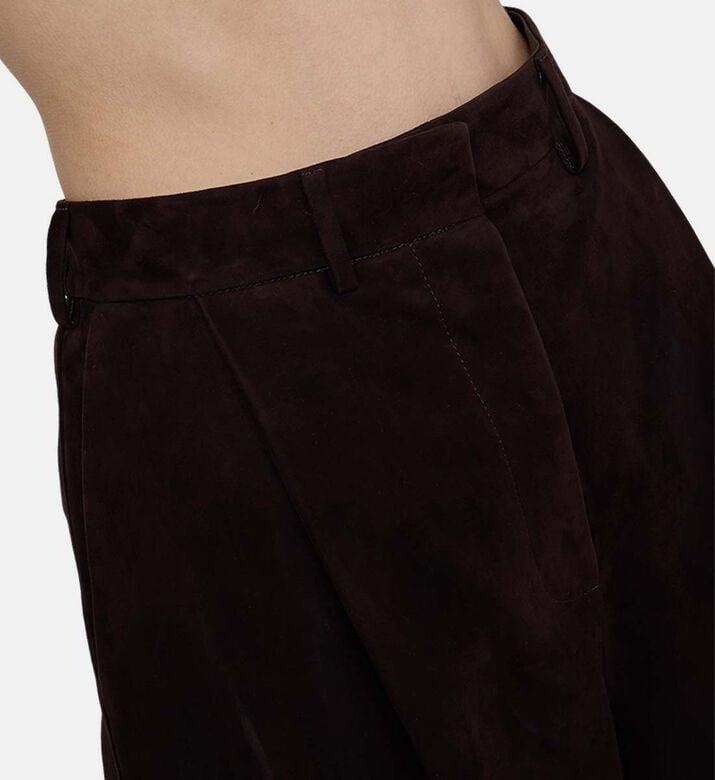 Suede High-waisted Wide-leg Pants Suede High-waisted Wide-leg Pants