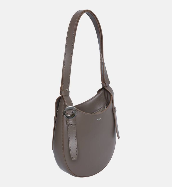 Leather Curved-shape Shoulder Bag