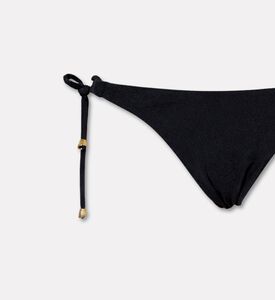 Karla Vivian Missoni-style Tie-detail Bikini Bottoms, Black, M, Packshot View