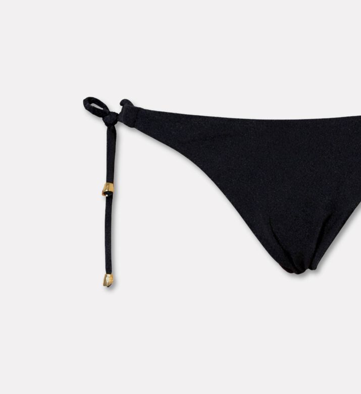 Karla Vivian Missoni-style Tie-detail Bikini Bottoms, Black, M, Packshot View